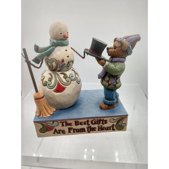 Boyds 2011 Jim Shore Bearstone Collection "Timmy T. Givengifts With Mr. Flakewor - Picture 1 of 5
